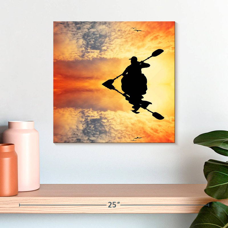 Sireci Kayaker Sunset Silhouette