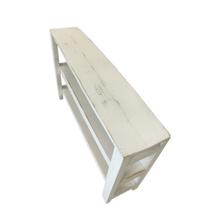 Shepherds Console Table – 46” White Reclaimed Wood Entryway Table With 2 Shelves | Rustic Farmhouse Accent Table | Narrow Hallway Table