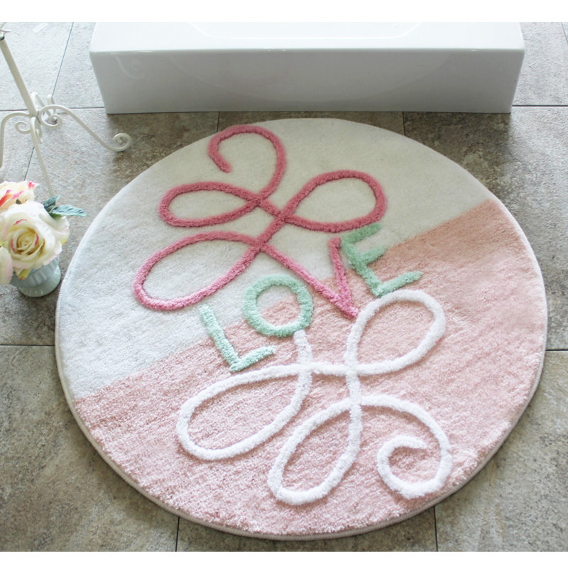 Tapis pour salle de bain Marlboro, Blanc / Vert / Rose