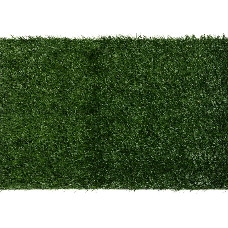 Ensemble de deux tapis d'urine pour animaux de compagnie réalistes en gazon artificiel pour les soins dans plusieurs zones intérieures telles que les appartements et les patios.
