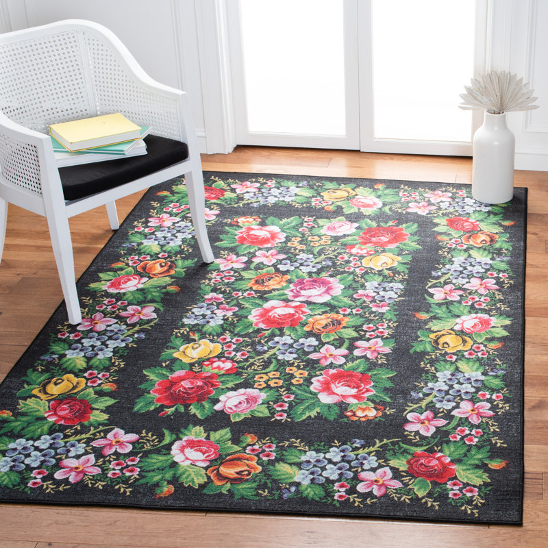 Tapis floral Sukhraj Performance, Rectangle 5 pi 5 po x 7 pi 7 po