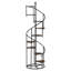 69-Inch 8-Shelf Staircase Bookshelf Rustic Brown Unique Black Spiral Design Rustic And Industrial Piece Heavy Gauge Steel Frame 1Pc
