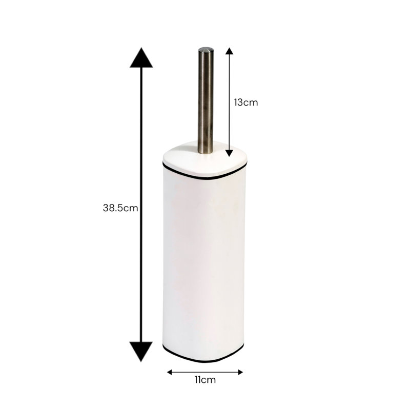 Arkadelphia Stainless Steel Toilet Brush Satin, White