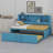 Metal Daybed With Trundle, Storage Shelves And USB Ports-535600379