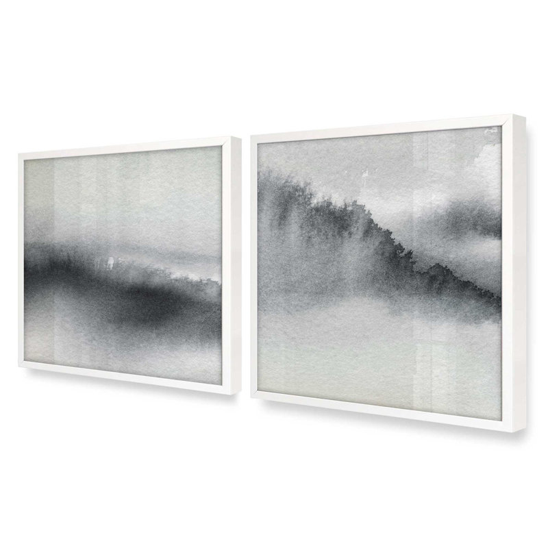 «Whispering Woods», ensemble de 2 reproductions sur papier mat d'archives dans un cadre, Blanc opaque, H 17,5 po x l 17,5 po