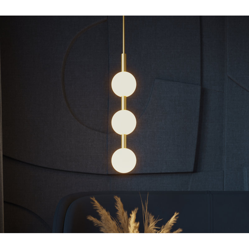 Baroque - luminaire suspendu DEL - 32 po - laiton antique clair, H 32 po, Laiton clair antique