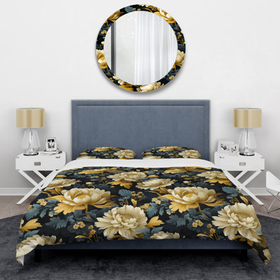 Ensemble de housse de couette beige et bleu