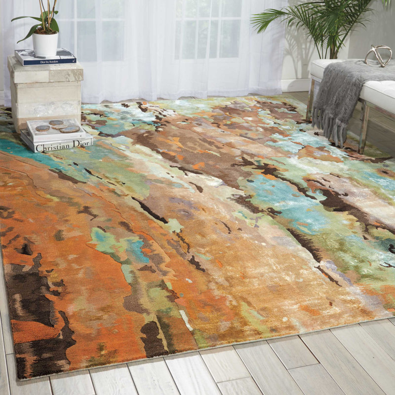 Prismatic Viscose Abstract Indoor Rug, Rectangle 12' x 15'