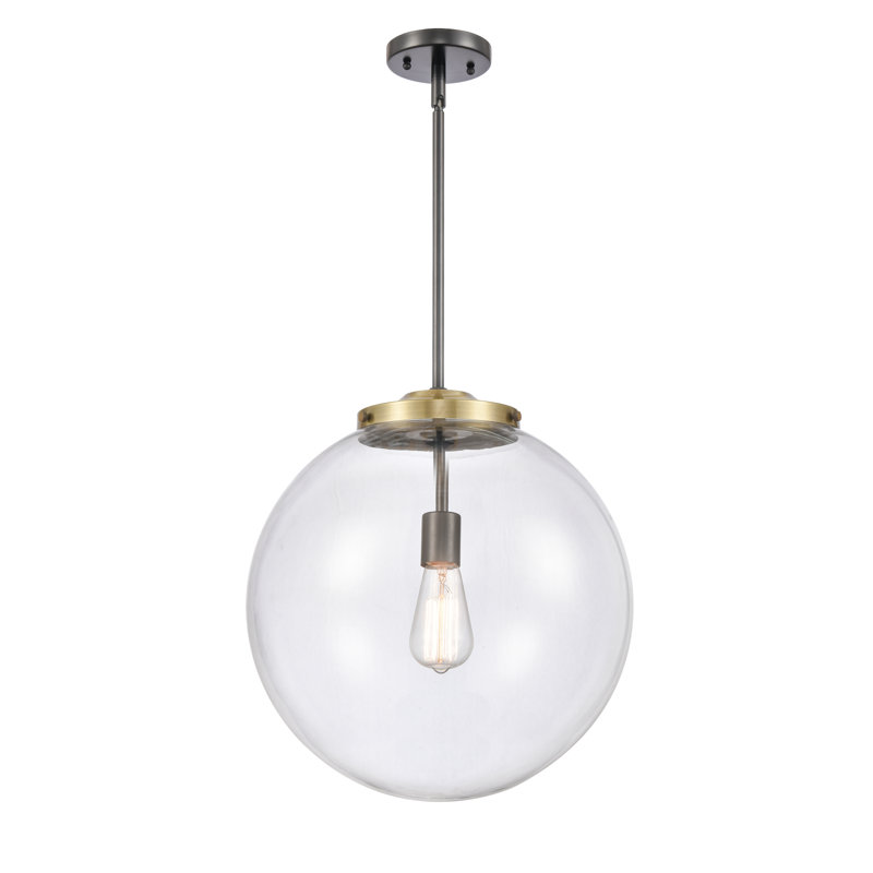 Luminaire suspendu simple à 1 lumière Frederick, Laiton antique noir