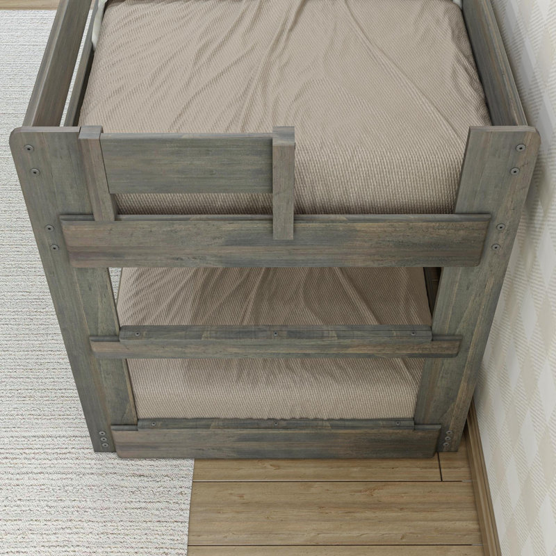 Lit superposé simple en bois massif Decimus, Driftwood