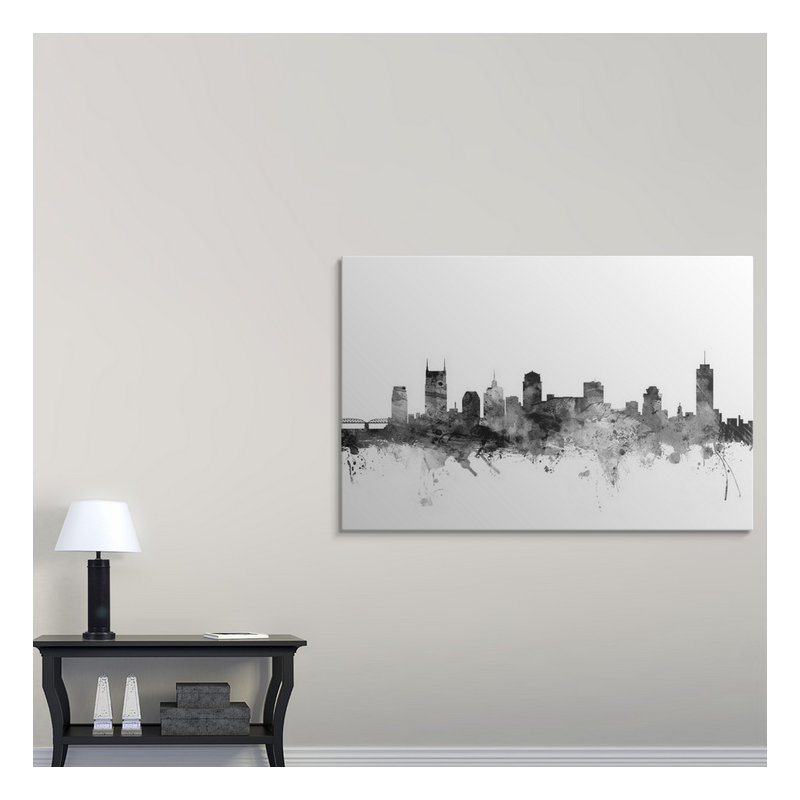 «Nashville Tennessee Skyline» par Francy, impression, H 24 po x l 36 po x P 1,5 po, Toile