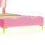 Multi-Sizes Upholstered Princess Bed With Dual-Zone Led, PU Leather Height-Adjustable Headboard, Pink/White (90x190, 90x200, 140x200)-1660661746-1652280156