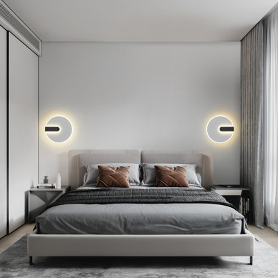 Modern Round LED 4000K Wall Light Sconce Hallway Wall Lighting Bedside Wall Mounted Lamp for Living Room Stairway Bedroom