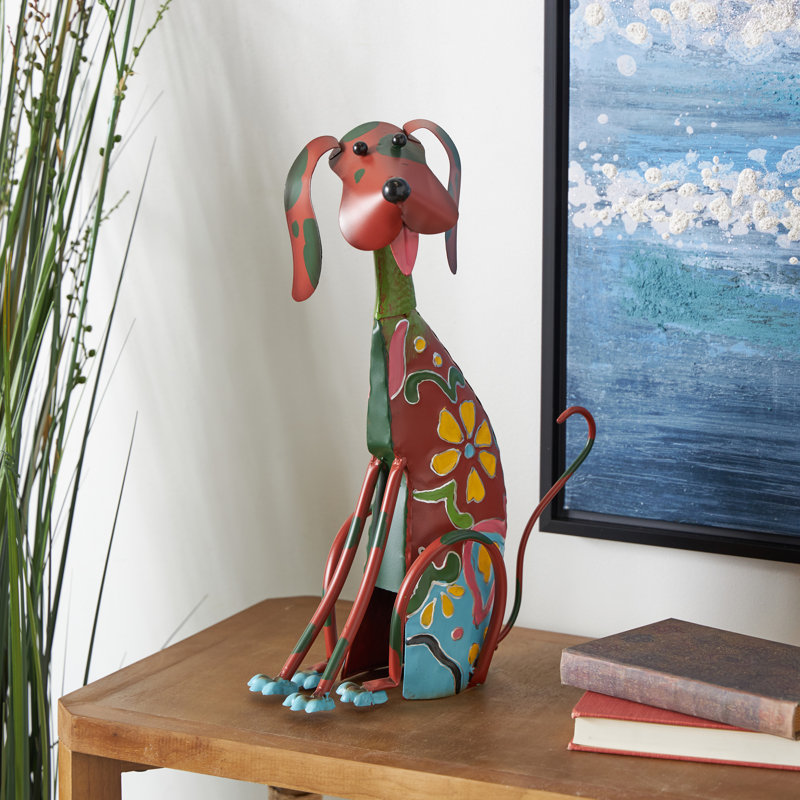 Sculpture de jardin multicolore avec motif floral Monaco