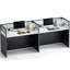 Poste de travail cubique, bureau pour cloison d'intimité pour 2 personnes avec panneaux insonorisés et système de gestion des câbles, table de travail d'ordinateur moderne pour espace de travail commercial à domicile-133751904