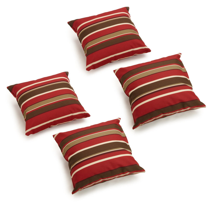 Blazing Needles Indoor/Outdoor Throw Pillow, Monserrat Sangria Stripe