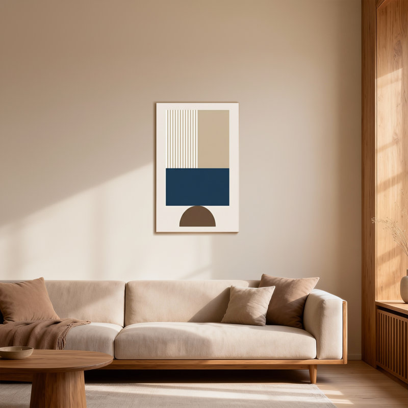 Motif abstrait de formes géométriques abstraites, H 18 po x l 12 po