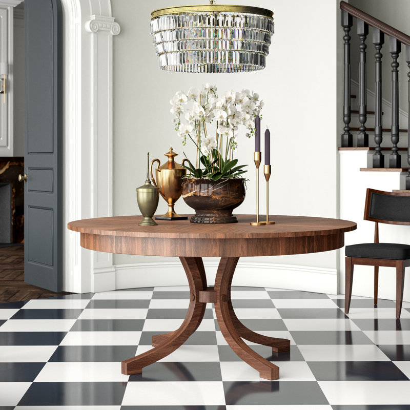 NoDa Extendable Mahogany Round Dining Table