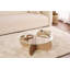 Table basse moderne avec plateau 100% verre trempé, 29,5 po x 13,8 po x 29,5 po | Structure durable en panneau de particules enduit 100% mélamine, épaisseur: 0,7 pouce | Conception élégante, parfaite pour le salon et les espaces contemporains, capaci-1528881812-1528881813