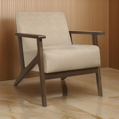 Rica 32 Inch Accent Armchair, Solid Wood