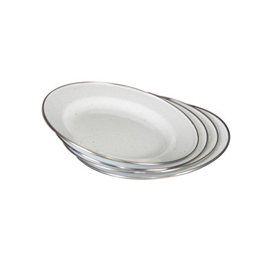Stansport Deluxe 24-Piece Enamel Tableware Set