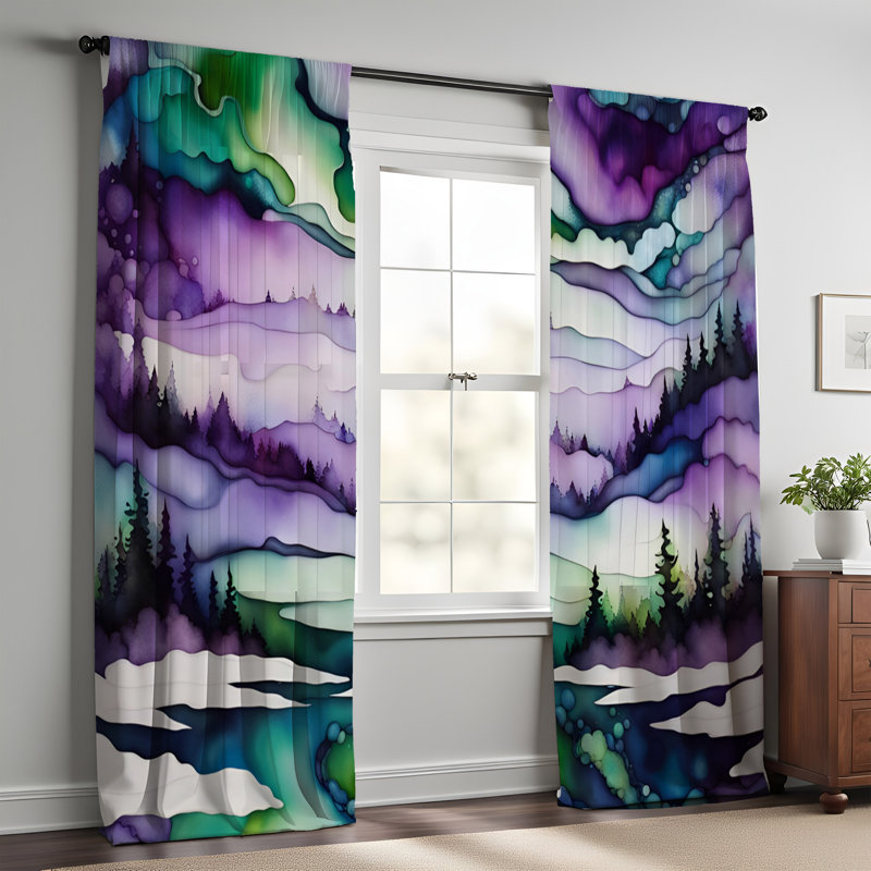 Paire de rideaux semi-transparents en polyester Dragelin, L 40 po x L 52 po