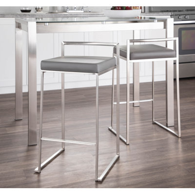 Brieon Upholstered Counter Stool with Metal Frame