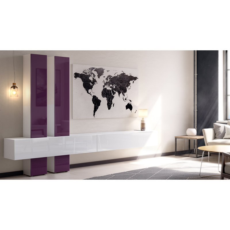 Ajo TV Stand, Blackberry/White