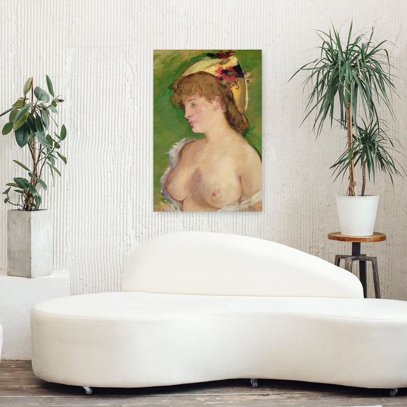 La Blonde aux seins nus, 1878, estampe d'art mural abstraite impressionniste contemporaine représentant un paysage