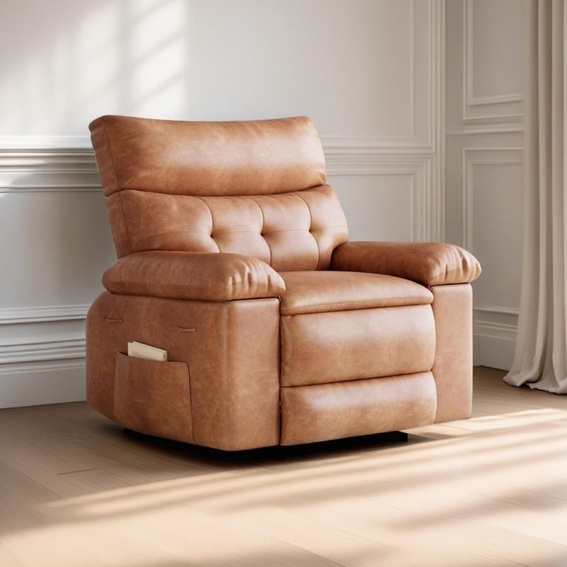 Fauteuil inclinable large surdimensionné, Brun