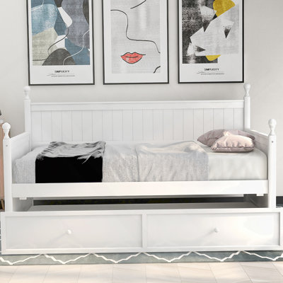 Wood Daybed With Twin Size Trundle