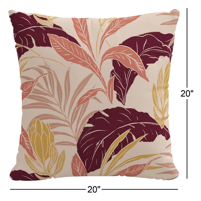  Taie d'oreiller en palmier Protea, Polyester/ Bourre en polyester, 20 po x 20 po
