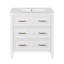 Ensemble de meuble-lavabo simple 30 po avec 3 tiroirs, meuble-lavabo autoportant avec cadre en bois, 30 po, blanc-111304288