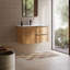 Kora 40" Bamboo Faux Finish Wall-Mounted Single Bathroom Vanity with Integrated Ceramic Top & Handles-580688845