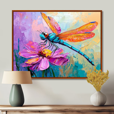 Dragonfly On A Flower I - Dragonfly Print Wall Art