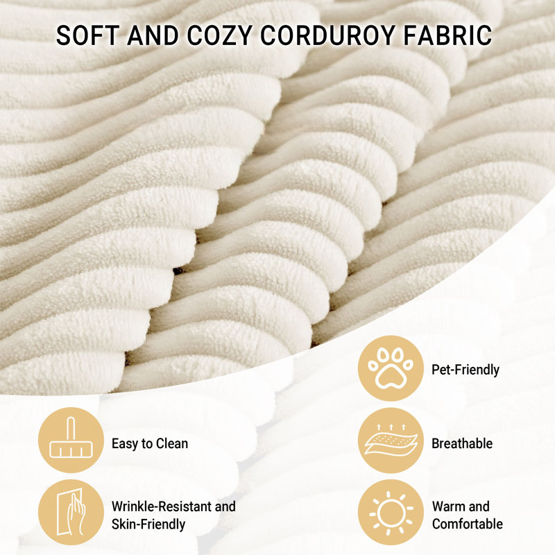 78" Convertible Compression Sofa Bed, White