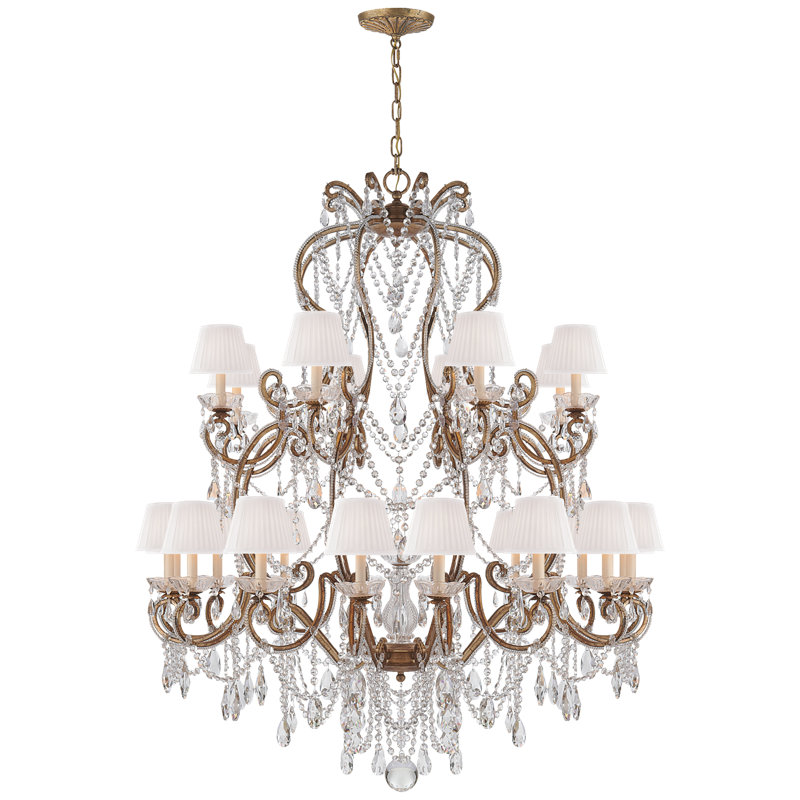 Adrianna 24 - Light Chandelier, Gilded Iron