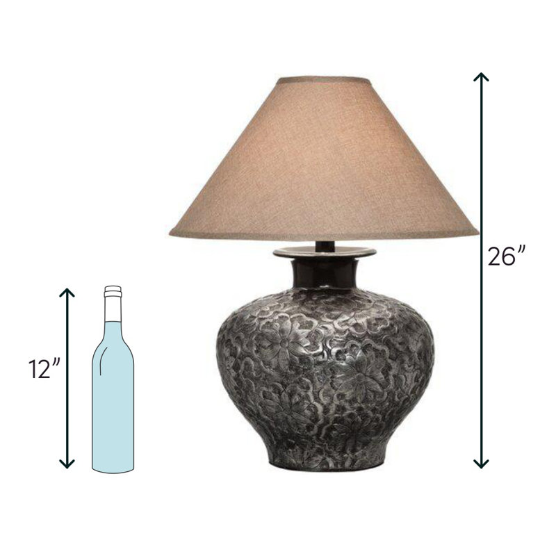 Lampe de table standard 26 po Bolan, Argent