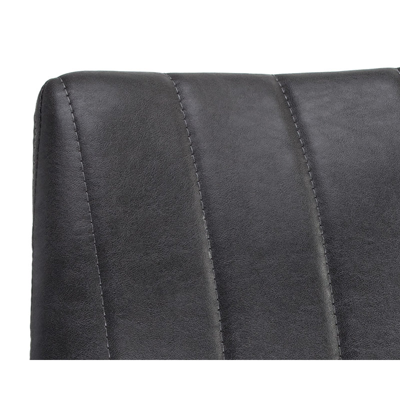 Upholstered Dining Chair, Antique Brown Faux Leather