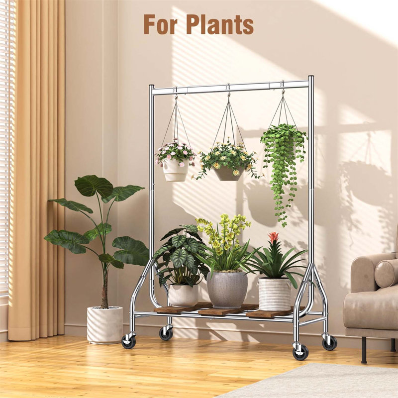 Bonville 110cm Rolling Clothing Rack, Silver