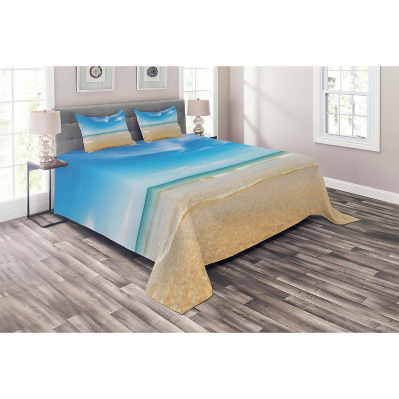 Coastal Polyester Coverlet, King Bedspread + 2 Shams
