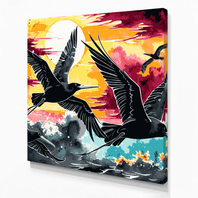 «Hawaiian Frigate Birds», art mural sur toile brune