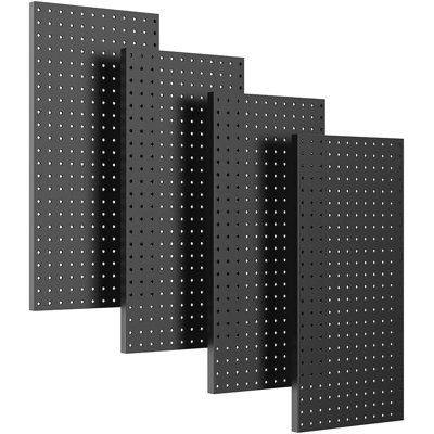 4 Pcs Metal Pegboard Wall Panels, Peg Boards for Garage Tool Storage