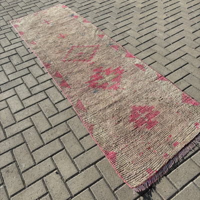 Tapis de couloir rétro en laine 31,5 x 101,2 po