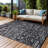 Aldo Reversible Plastic Black and White Outdoor Rug-1156084921