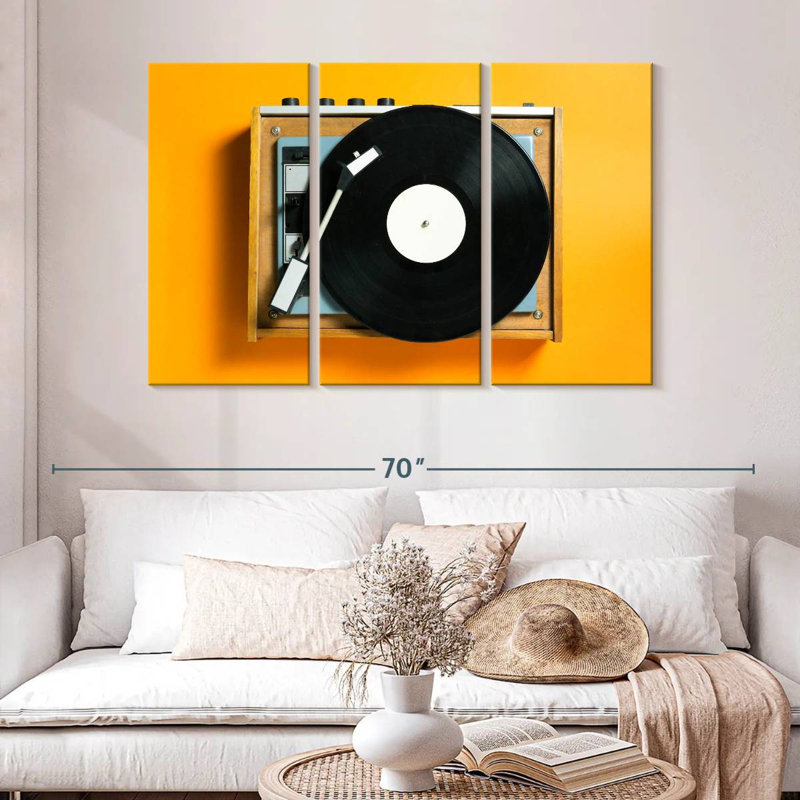 Tourne-disque jaune Abarca, H 32 po x l 50 po
