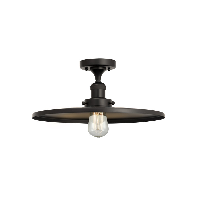 Rouvin Semi Flush Mount, Matte Black, Matte Black, 6" H x 16" W x 16" D
