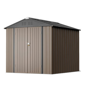 6 ft. W x 4 ft. D Metal Storage Shed coffee 