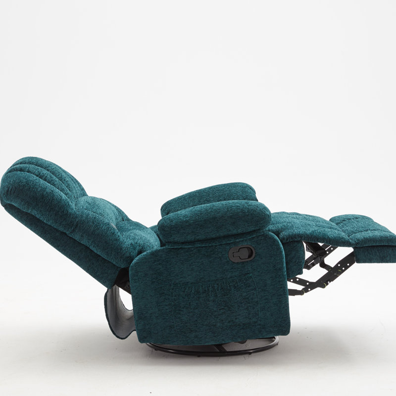 Rozle 39.7" W Manual Upholstered Swivel Rocker Recliner (Set of 2), Teal Polyester Blend