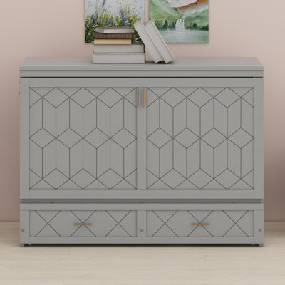 Convertible Wall Bed with Storage Solution and Built-In Power Strip Features